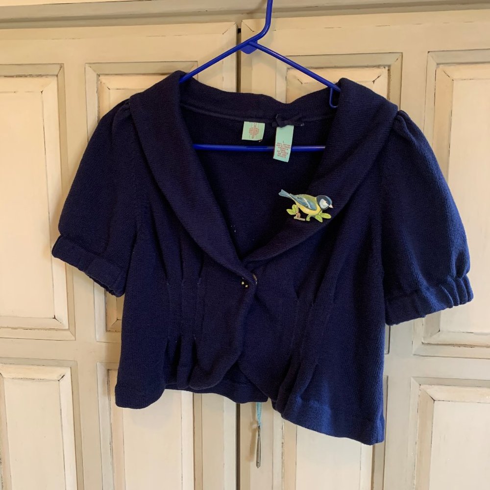 Anthropologie Short sleeve cropped sweater